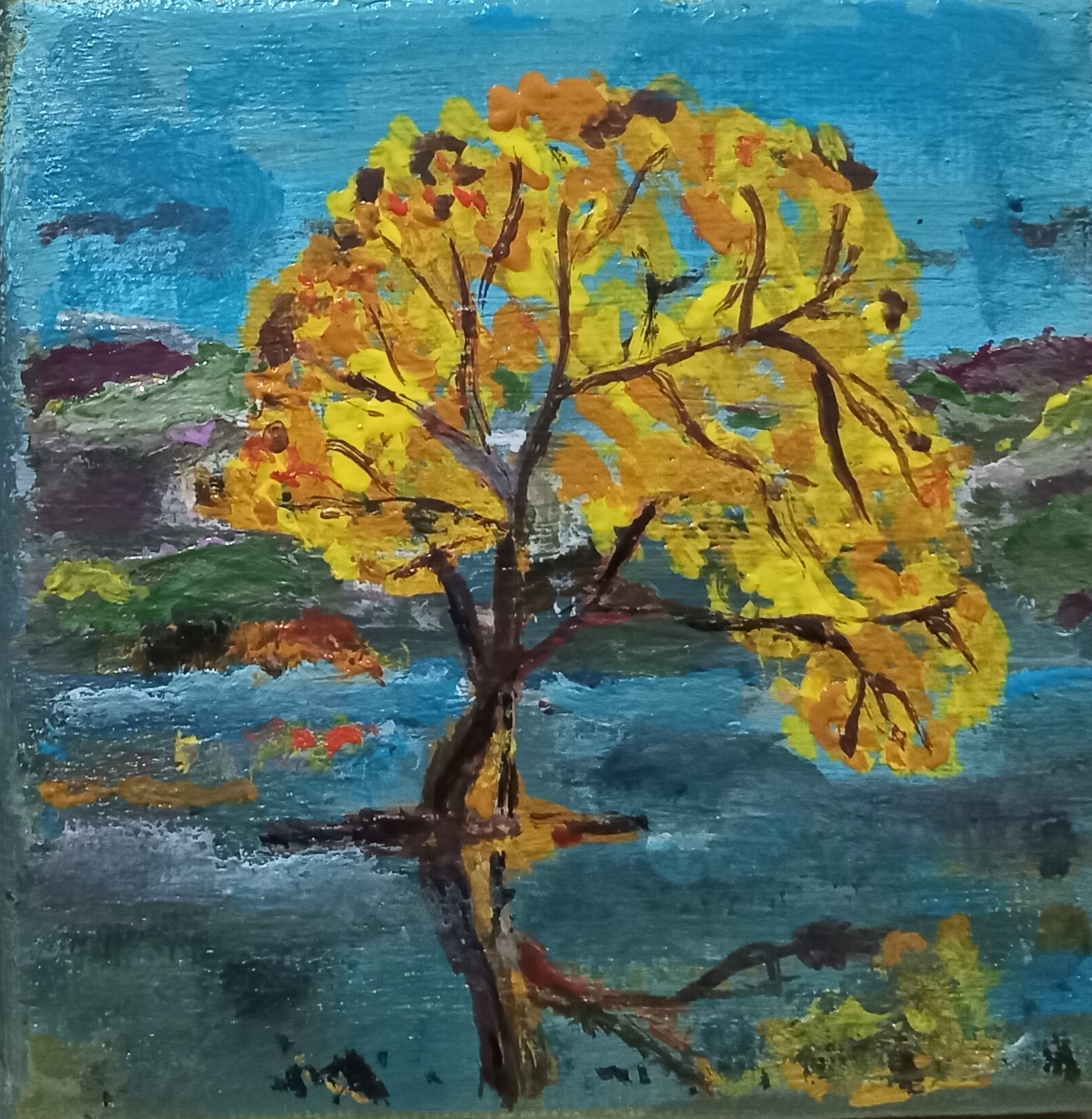 Tree in Middle of  A Lake by Simpson David