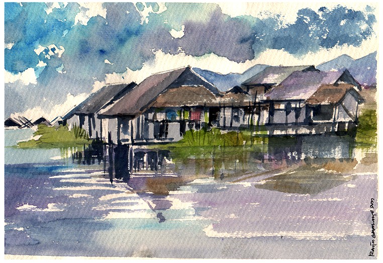 River Village by Ranjan Ekanayake