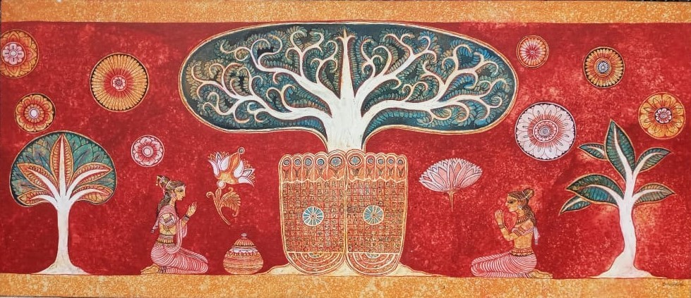 Sri pathula and bo tree by Dilrukshi De Silva