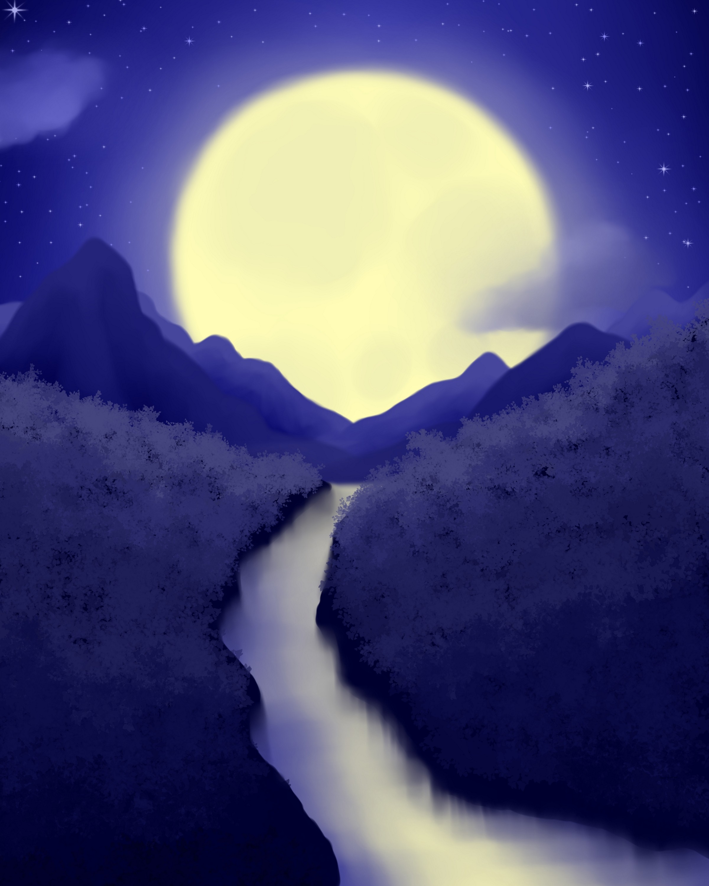 Moonlit stream by Nipuni Perera