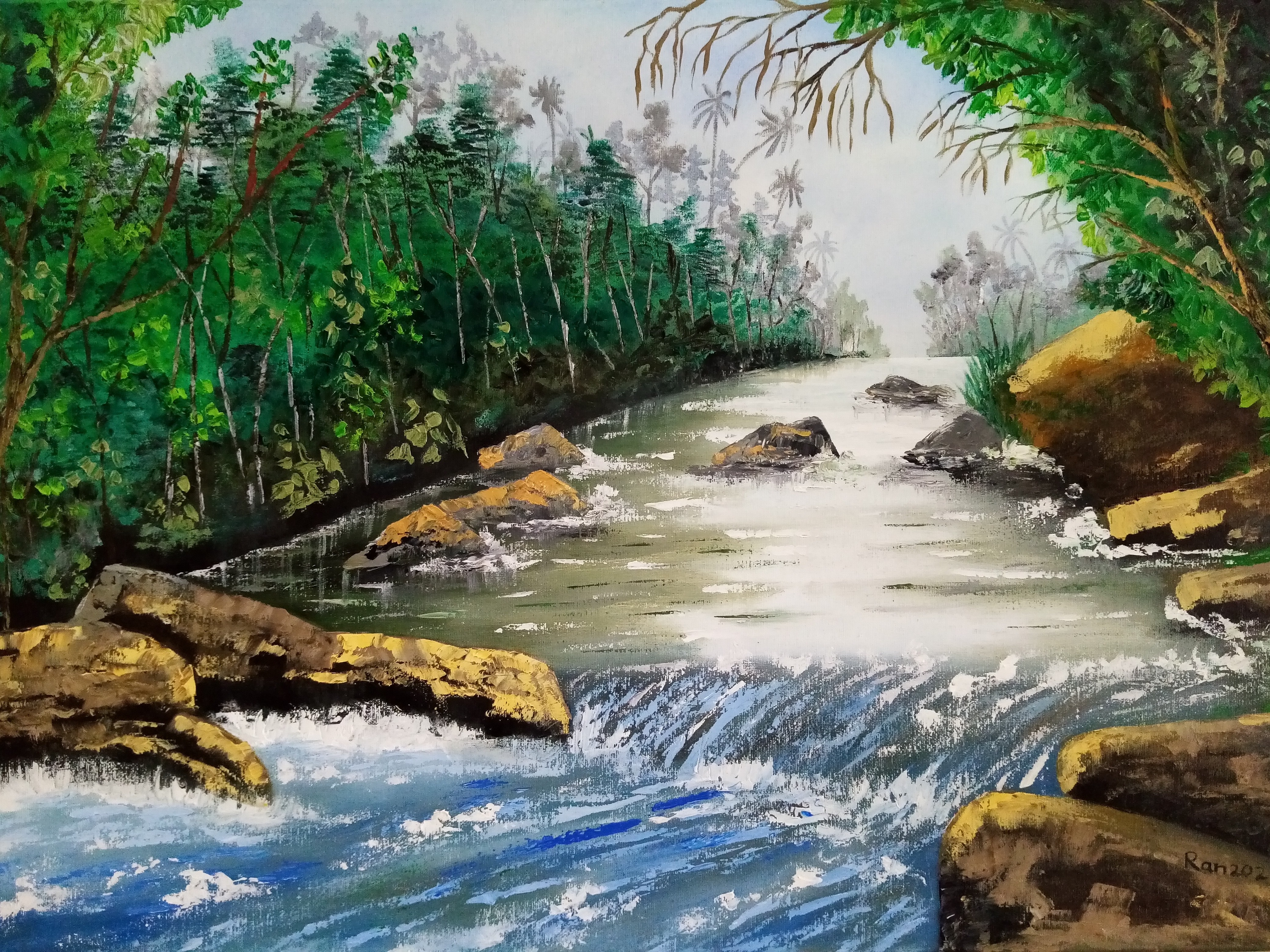 Streaming river by Ranthilaka Ranawaka