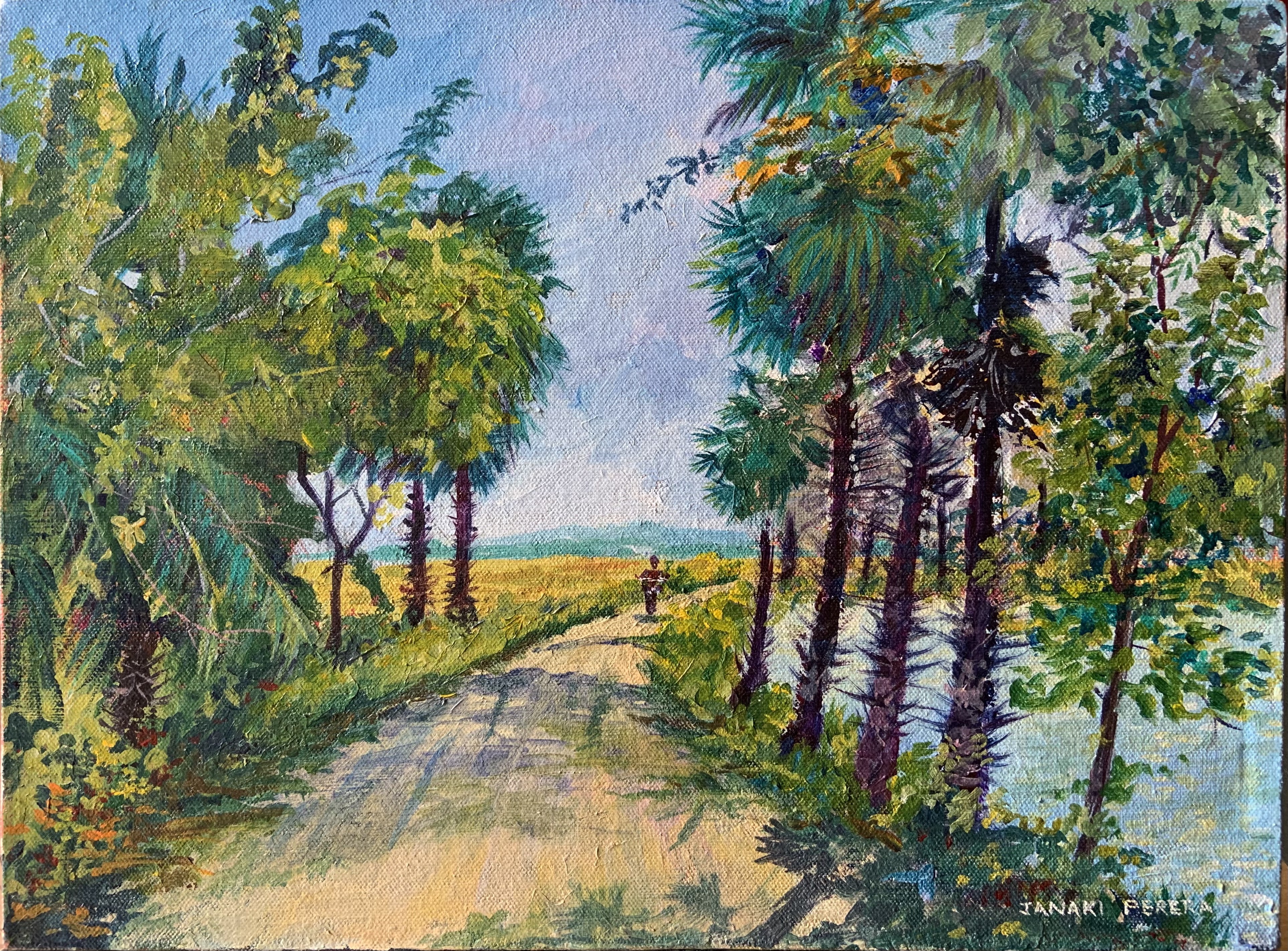 Road by a lake in Mannar by Janaki Perera