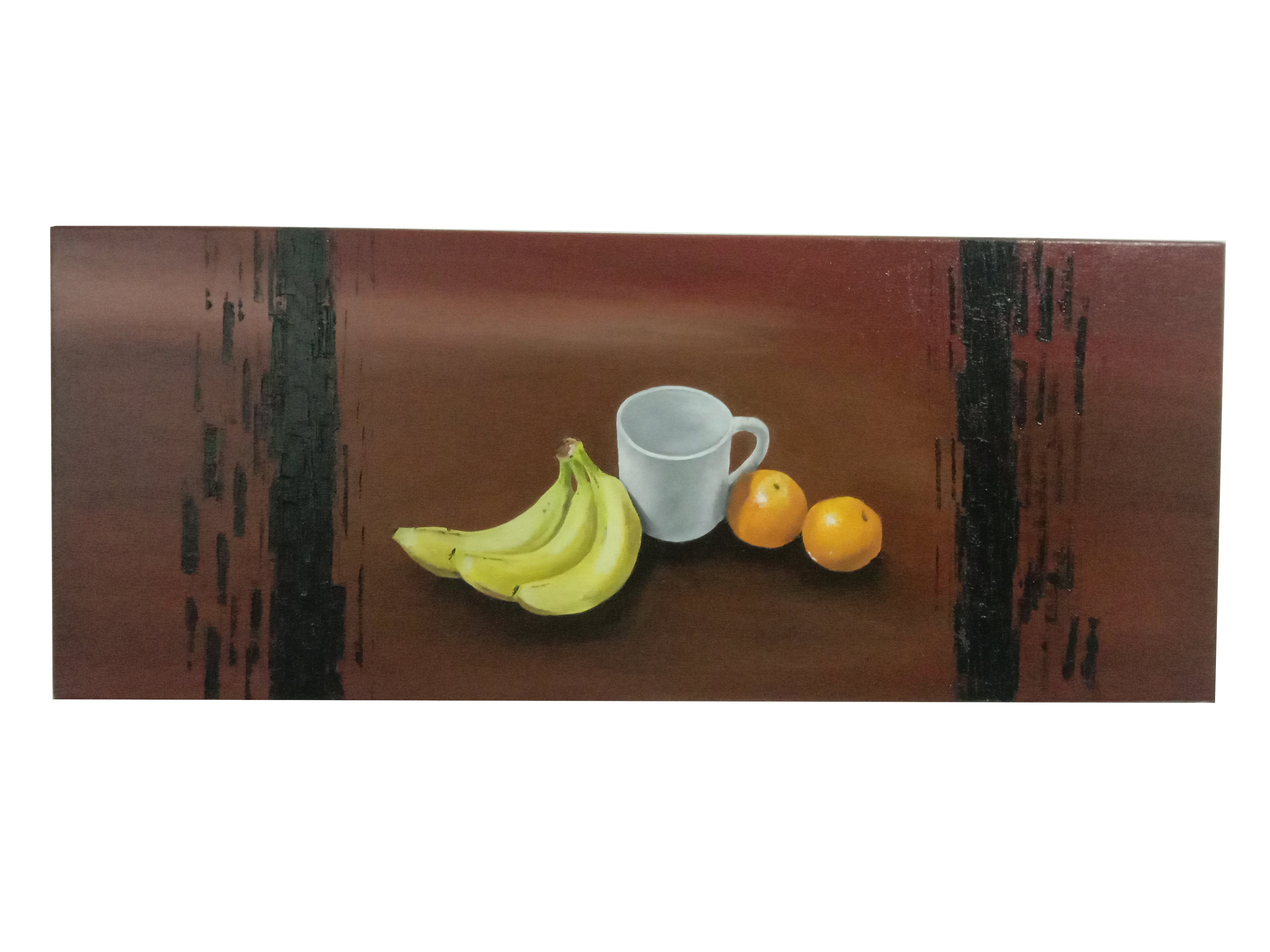 Bananas, cup and oranges. by Sadeera Mandara