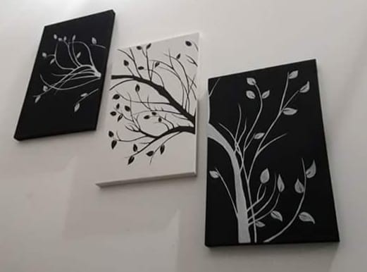 Black and white leaves by Jayani Perera