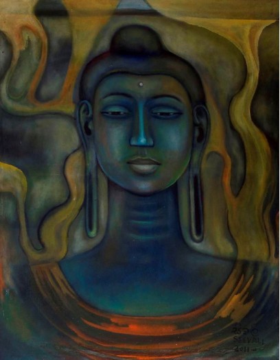 Blue Buddha by Seevali Illangasinghe