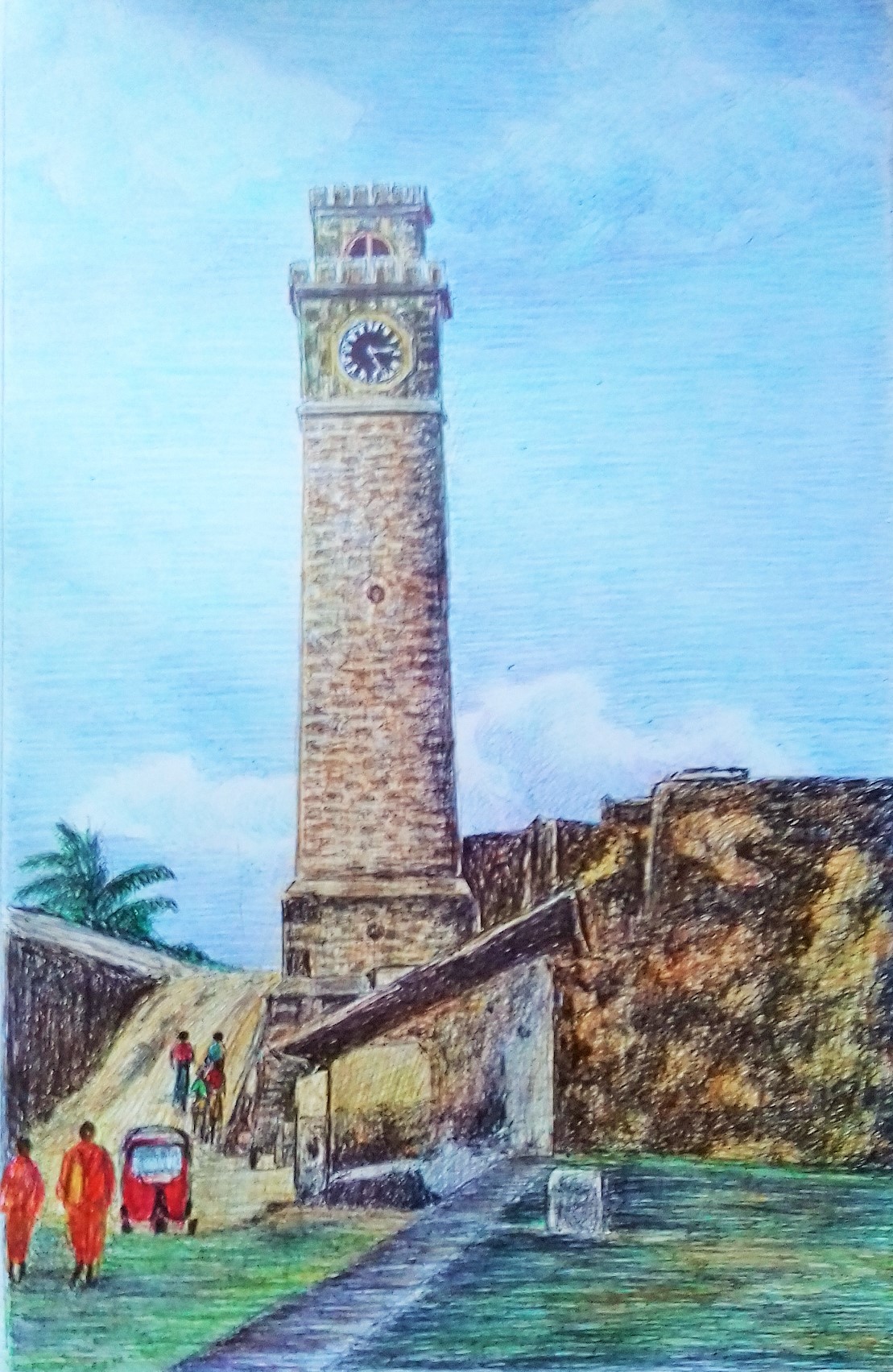 Clock tower galle fort by Mangala Madanayake