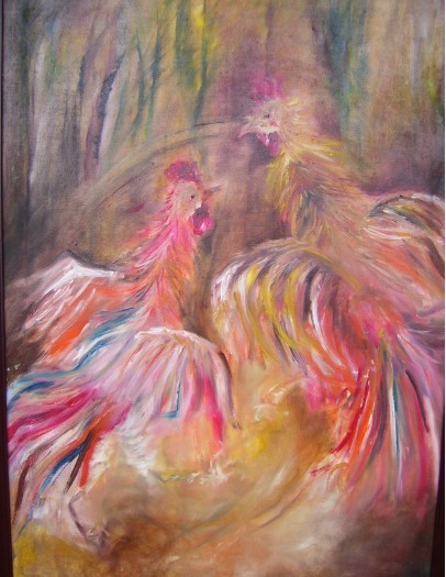 Cock fight by Renuka Dias