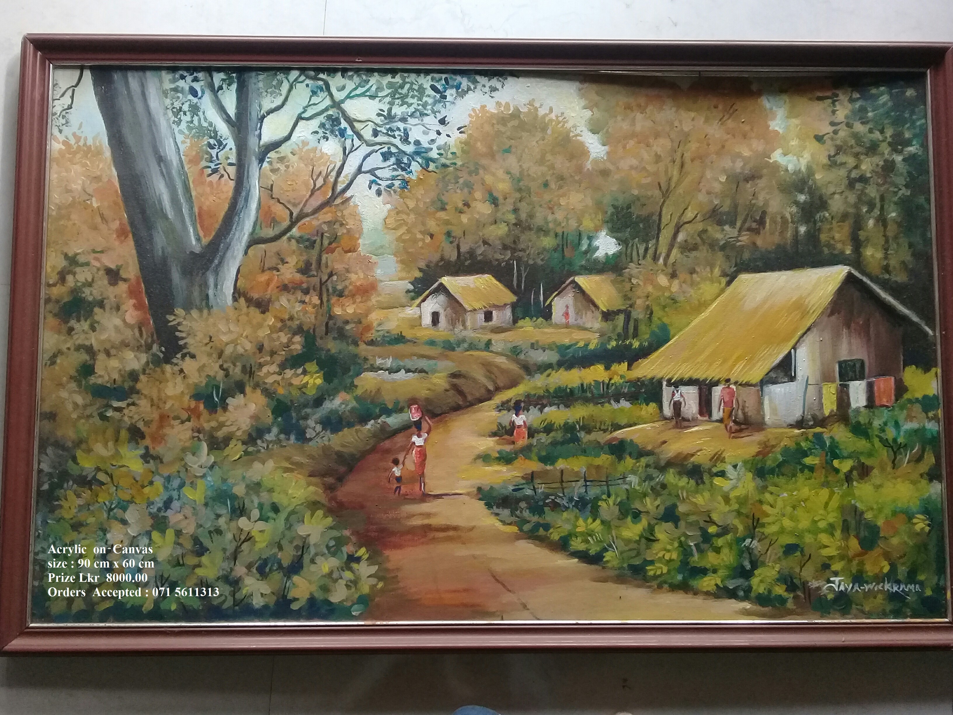 Gami Sundarathwaya 2 - Landscape by Wickramasinghe Arachchige Jayarathna