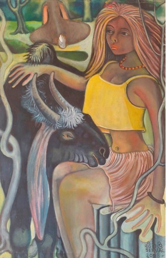Girl with Goat by Seevali Illangasinghe