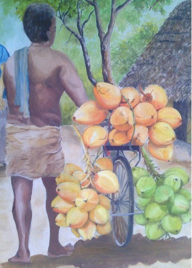 king coconut seller by Fathima Haseena