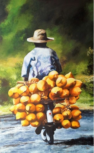 king coconut seller by Piyal Ranjan Alwis Weerasinghe