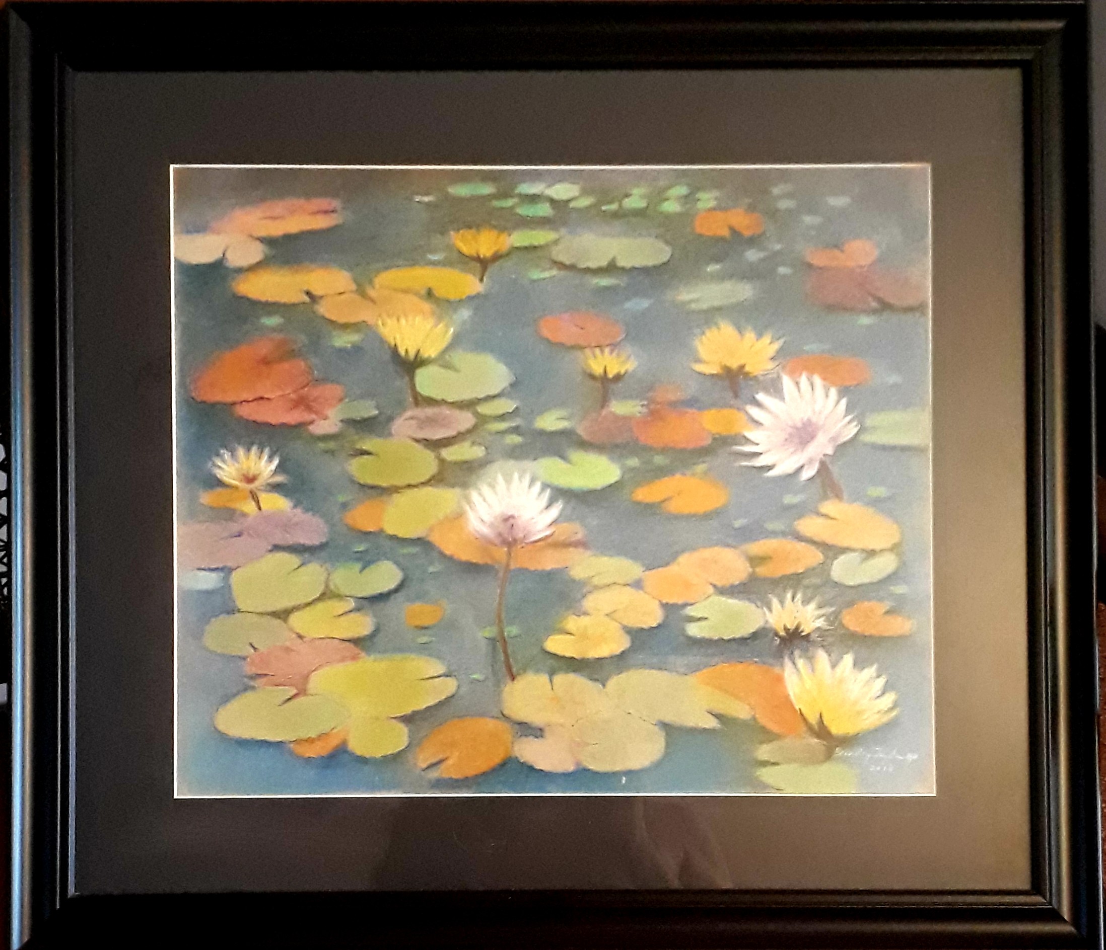 Lotus pond with glass by Brindley Jayatunga