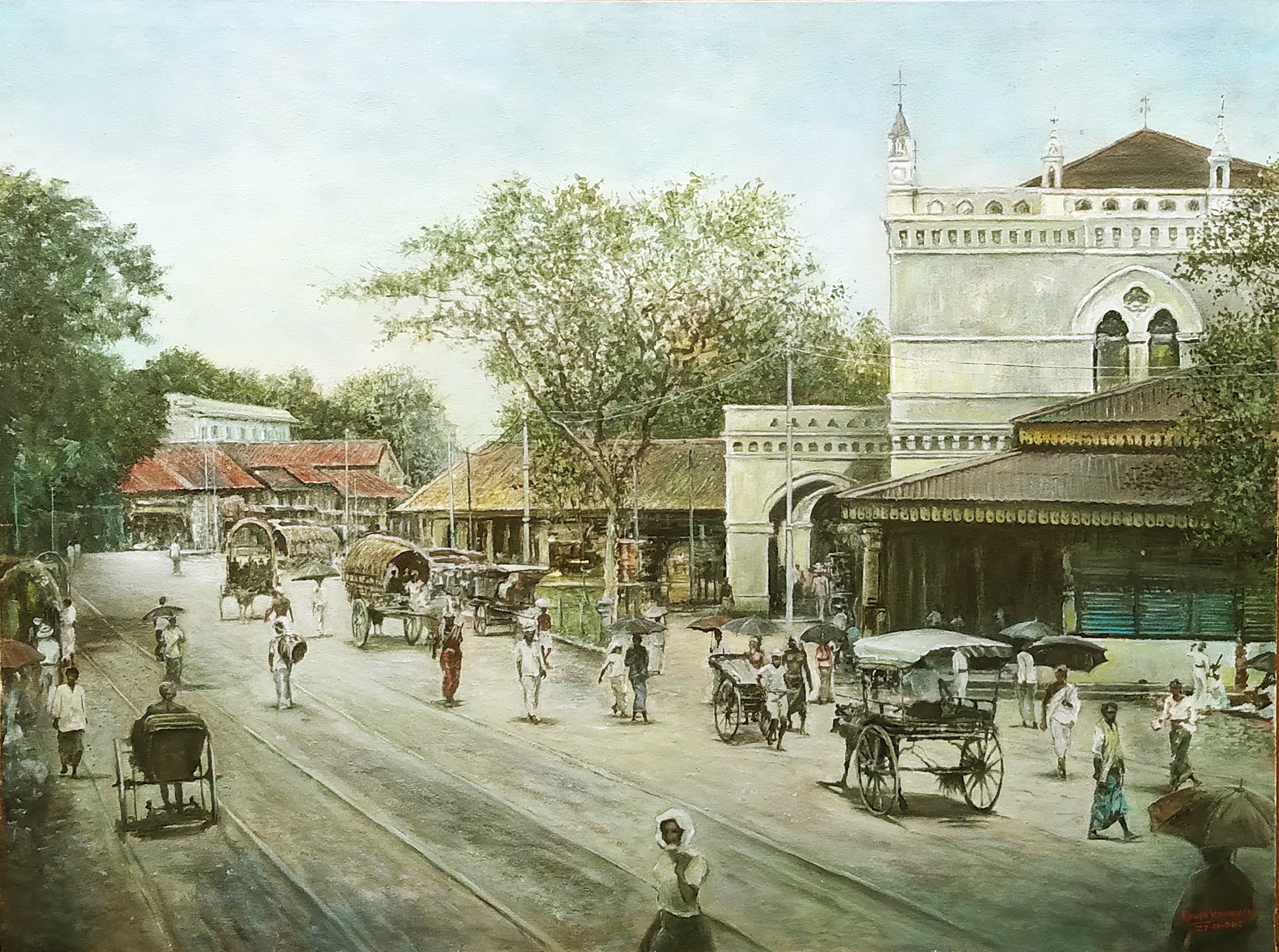Main street Colombo Ceylon 1900s by RUWAN MAHINDAPALA