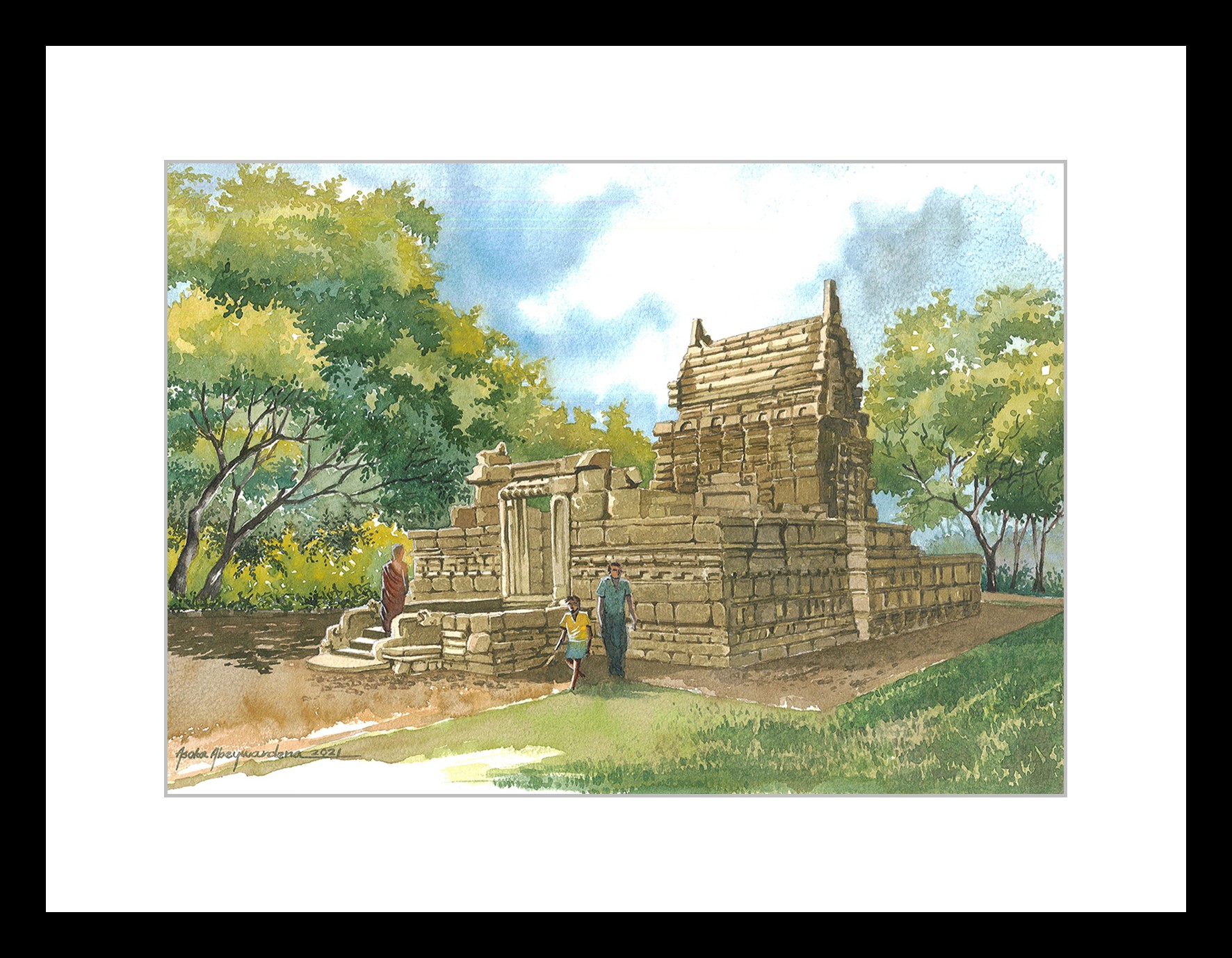 Nalanda Gedige Temple by ASOKA ABEYWARDENA