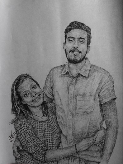 Pencil portrait by Anjula Sathish