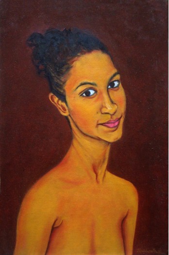 Portrait of a girl by Ravindranath Jayasekera