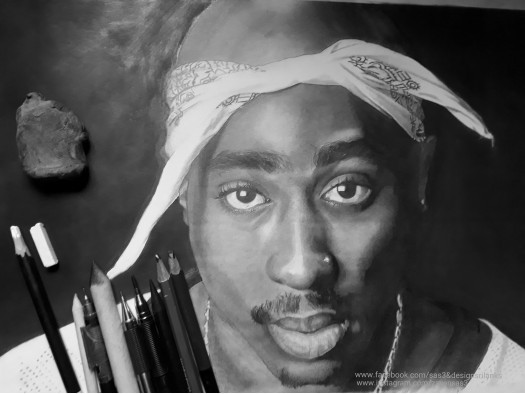 Portrait -Tupac Shakur by Zayan Jananatha
