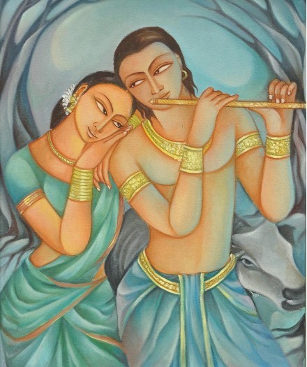 Radha and Krishna by Upul Jayashantha