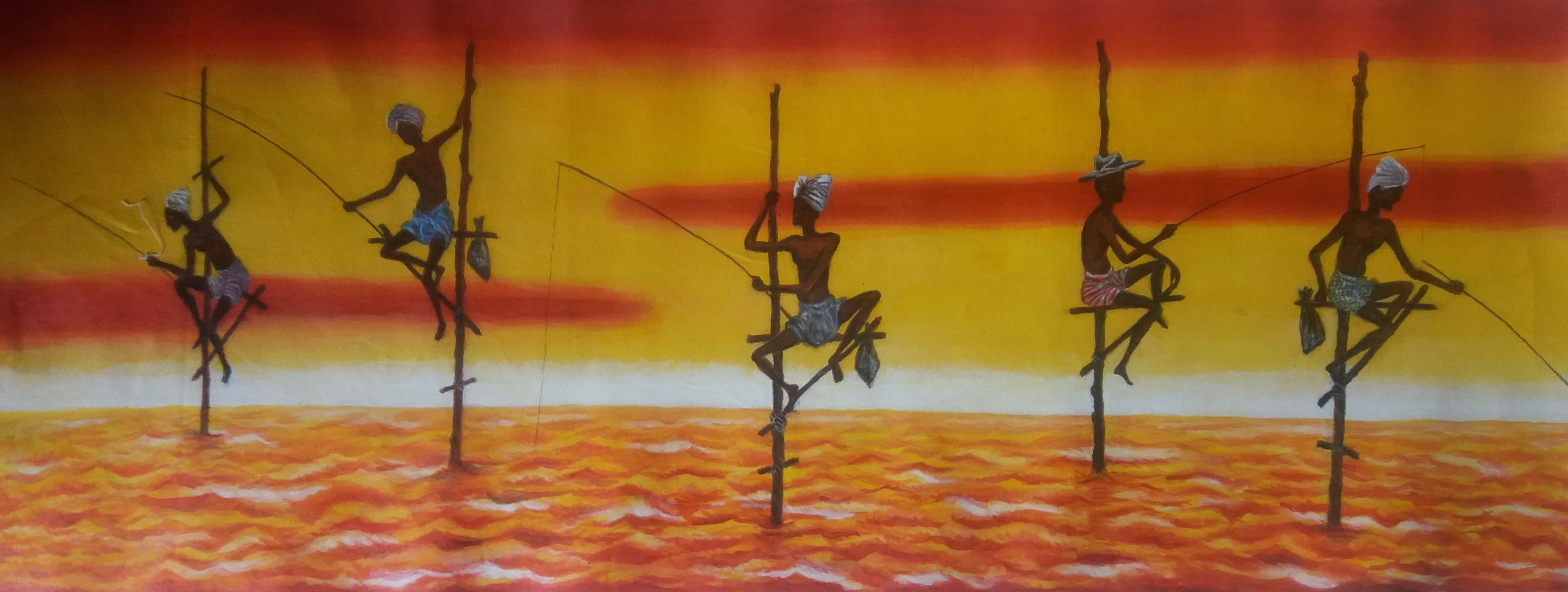 Red fisherman by Nandasena Dalugama