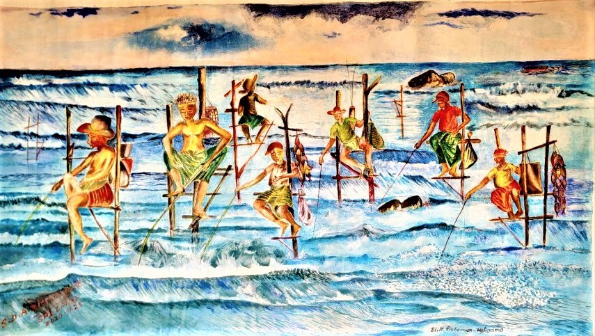 Stilt Fishermans by Amaradewa Dissanayake
