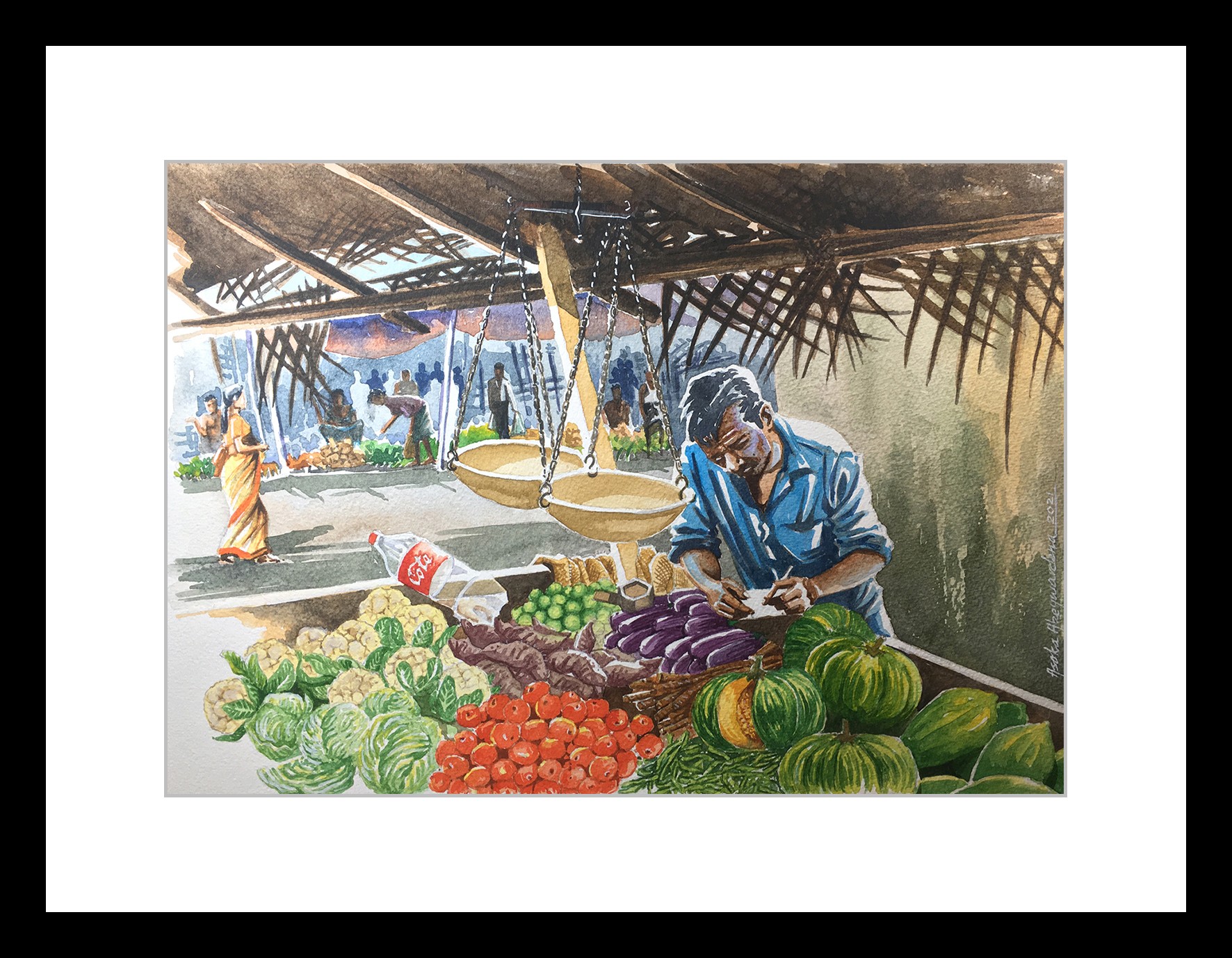 Vegetable Vendor by ASOKA ABEYWARDENA