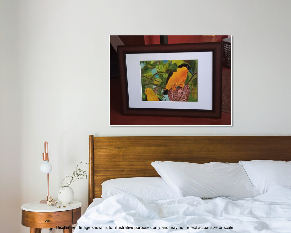 Mother Bird Oriole - Feeding the Baby Birds (Framed)