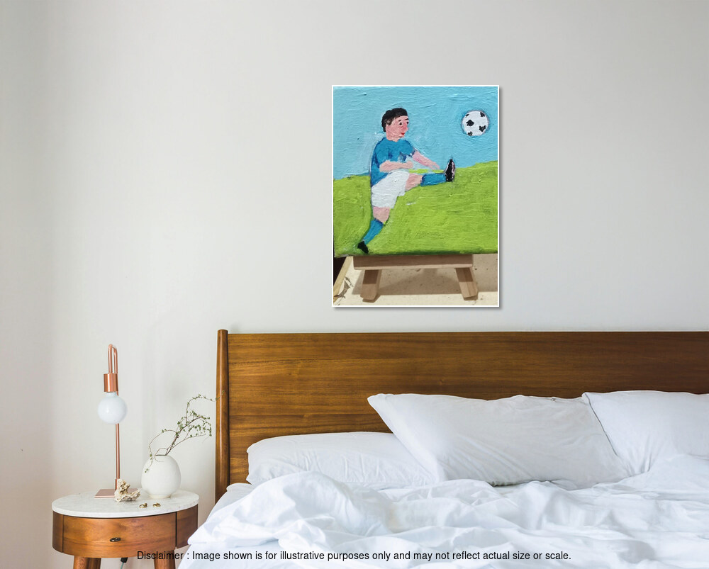 Small Boy who is a Football Player - With stand