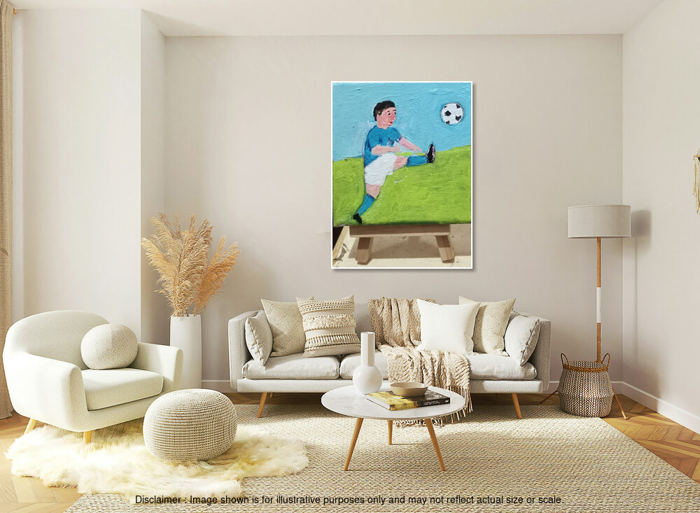 Small Boy who is a Football Player - With stand