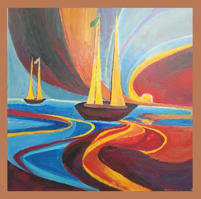 Abstract - Sun Set and Boats