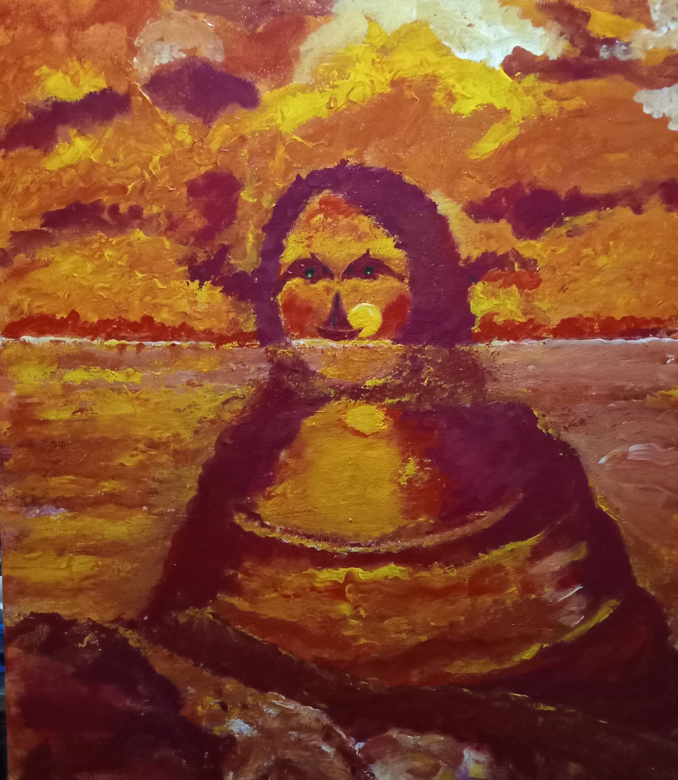 Abstract Painting - Mona Lisa in Sunset