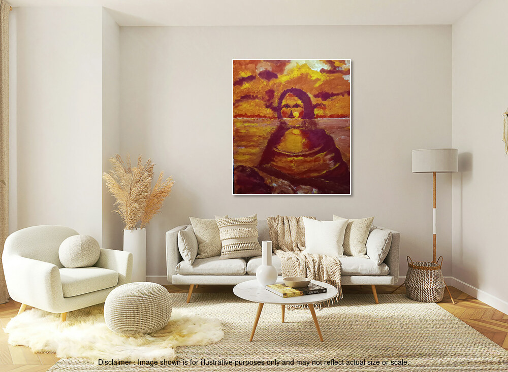Abstract Painting - Mona Lisa in Sunset