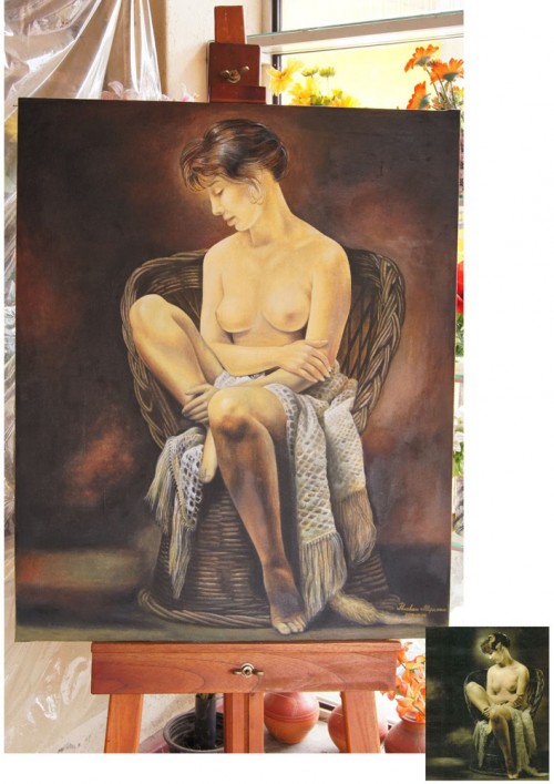 Sitting Beauty Of Morning Lady46