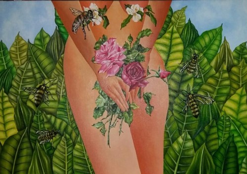 A Women With Rosses