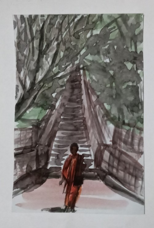 Buddhist Monk At Mininthale