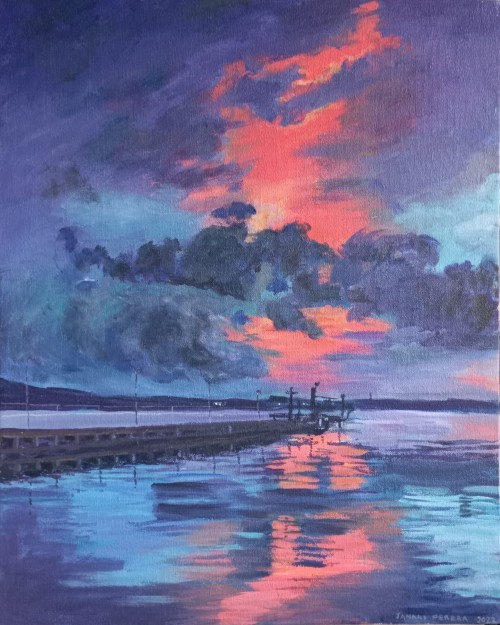 Seascape With Setting Sun