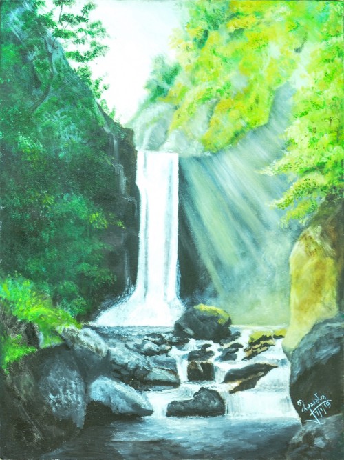 Dawn And Waterfall