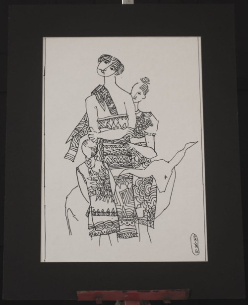 Sunil's Family - Line Drawing