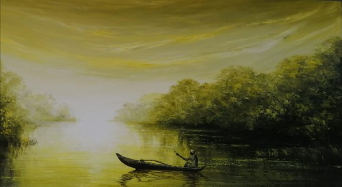 Scenario Of Calm Rivers Side