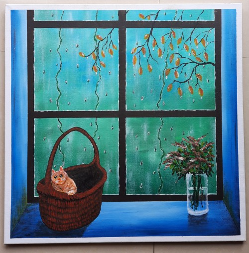 Gloomy Window On A Rainy Day