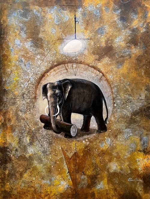 Elephant With Geometric Composition