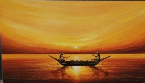 Scenario With Sun Set