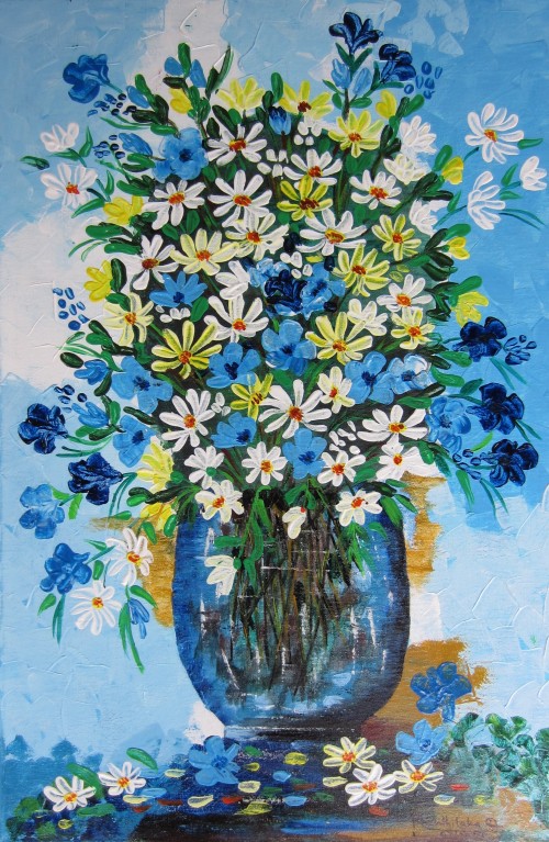 Daisies In A Flower Pot