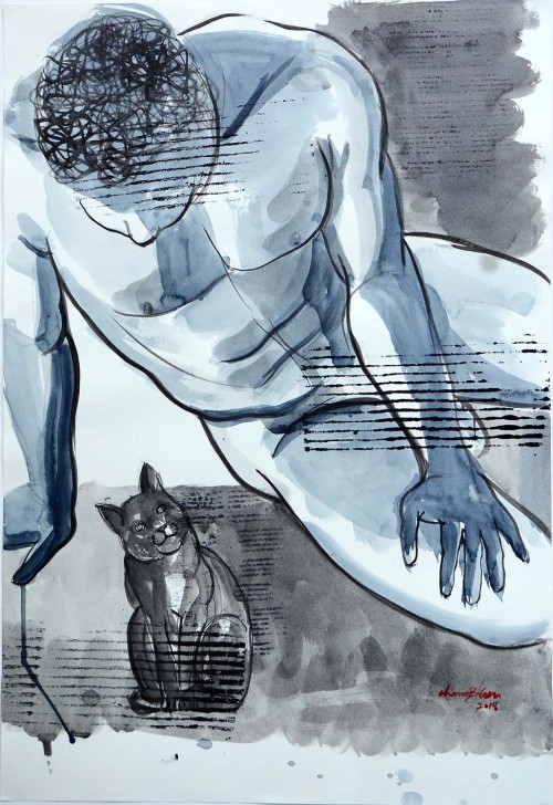 A Man With Cat