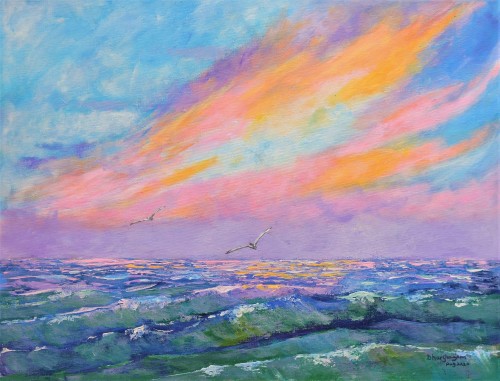 Blazing Sky And Rough Seas