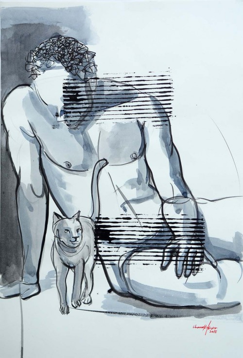 A Man With Cat