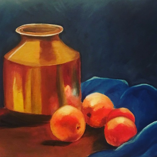 Bronze Pot With Oranges