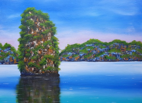 Lonely Rock On Tropical Waters