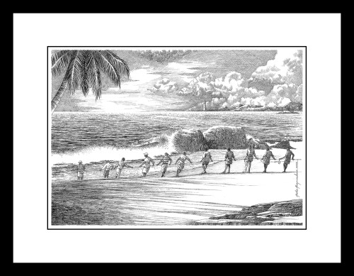 Fishermen Pulling Fishng Net