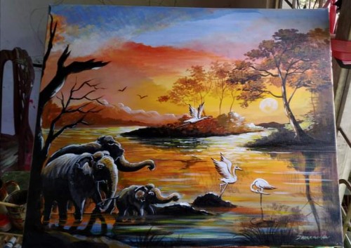The Elephants Sunset