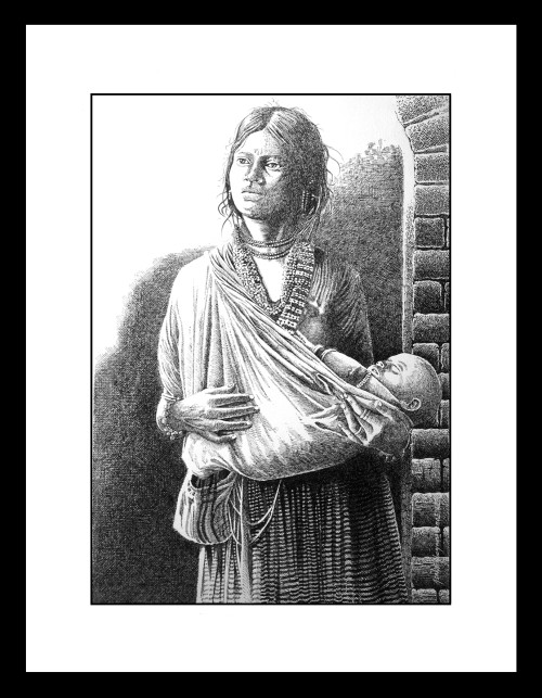 A Poor Tribal Woman With Her Bab